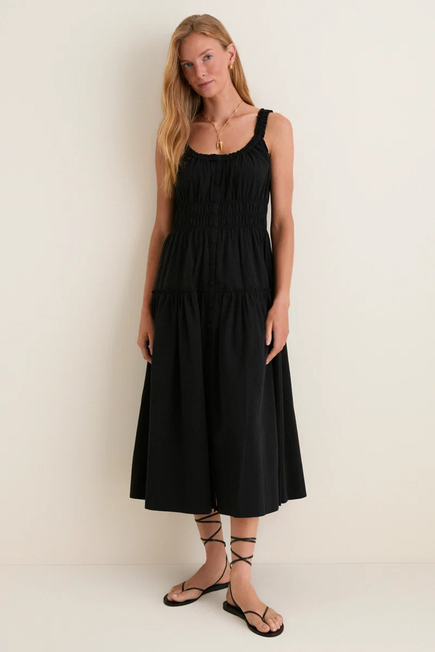 Tuckernuck Black Seersucker Landis Dress